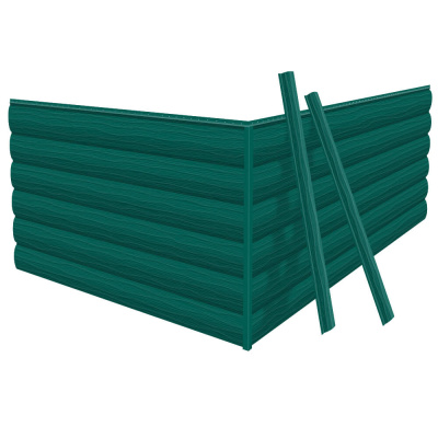 Фото сайдинга металлического (металлосайдинга) царьсайдинга Бревно Рубленое 4Д RAL6026 Опал для фасада дома