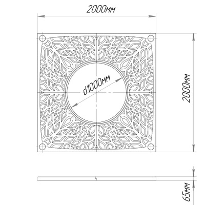 Приствольная решетка ПП ZKING CRUST 2х2м Черная размеры